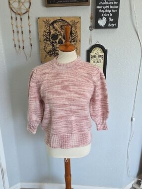 POPSUGAR Pink Marled Crewneck Sweater Small